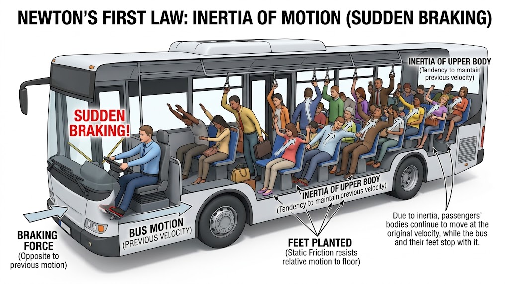 Inertia of Motion - Passengers in a Bus